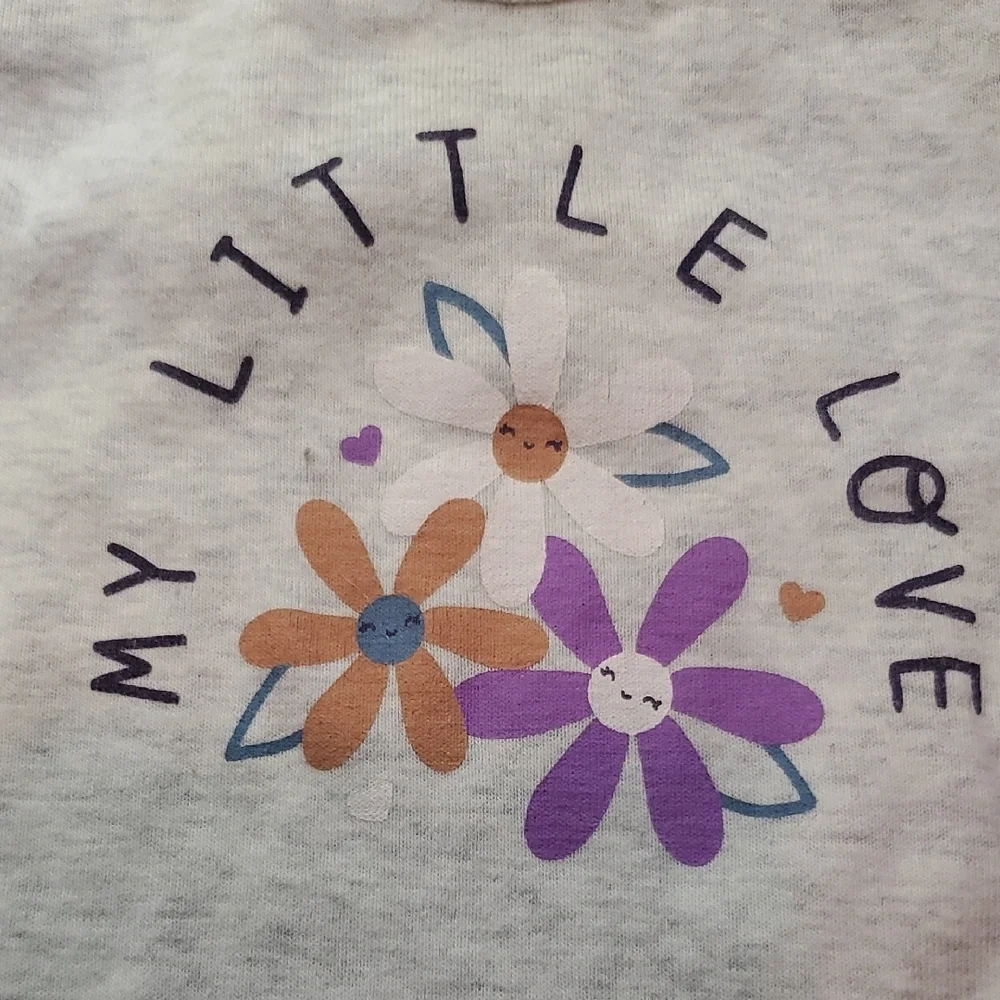 Carter's White Bodysuit with Purple and Orange Flowers